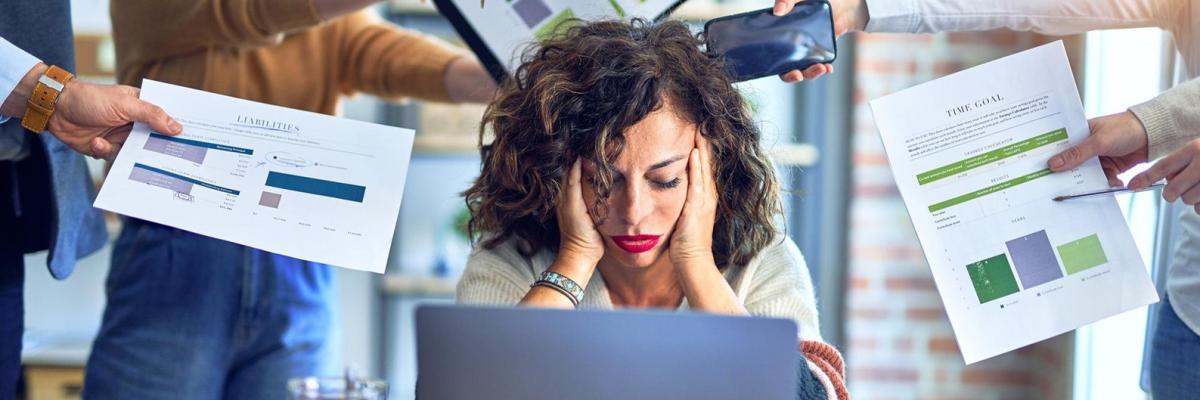 stressed woman at work